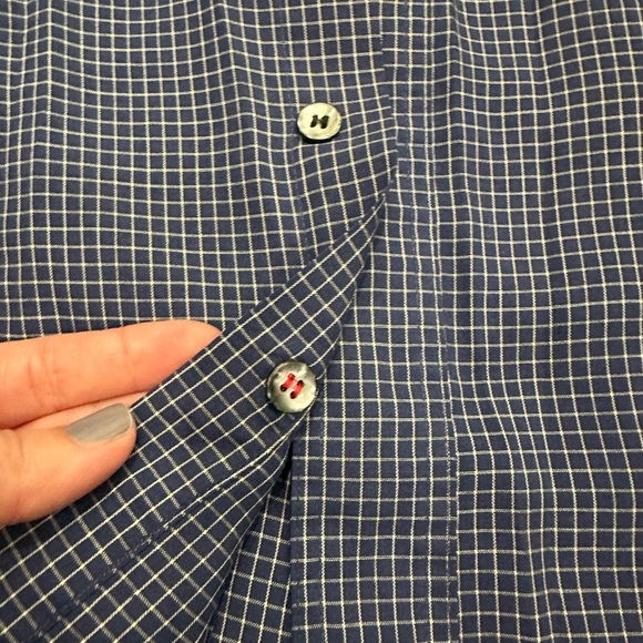 Men's Navy Checkered Shirt - Picture 11 of 11